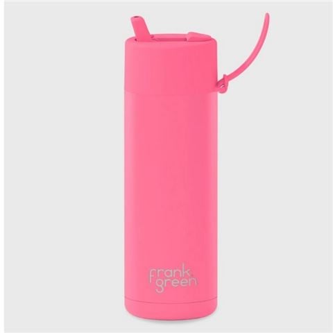 Frank Green - LE. Ceramic Reusable Bottle Flip Straw Lid Bubblegum Blast 595ml