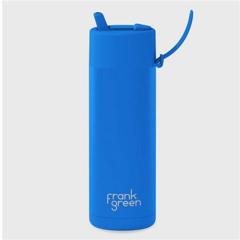 Frank Green - Ltd Ed Ceramic Reusable Bottle w/ Flip Straw Lid Blue Lagoon 595ml