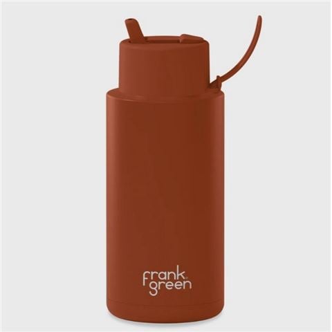 Frank Green - L.E. Ceramic Reusable Bottle w/Flip Straw Lid Toffee 1L
