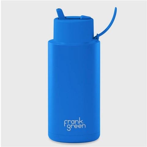 Frank Green - L.E. Ceramic Reusable Bottle w/Flip Straw Lid Blue Lagoon 1L