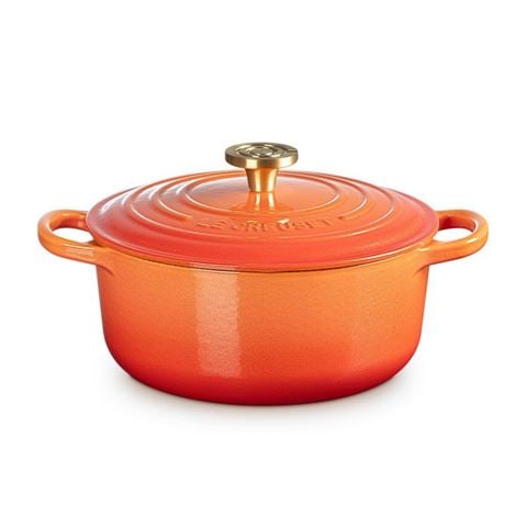 Le Creuset Signature Round Casserole Flamme Doree 20cm/2.4L - Peter's of Kensington