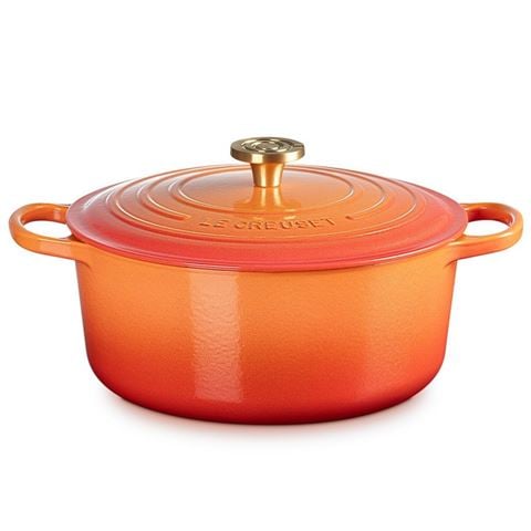 Le Creuset Signature Round Casserole Flamme Doree 28cm/6.7L - Peter's of Kensington