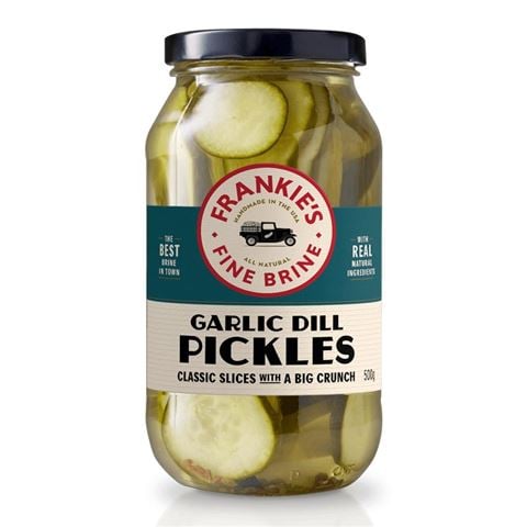 Frankie's Fine Brine Classic Garlic Dill Pickles 500g - Peter's of Kensington
