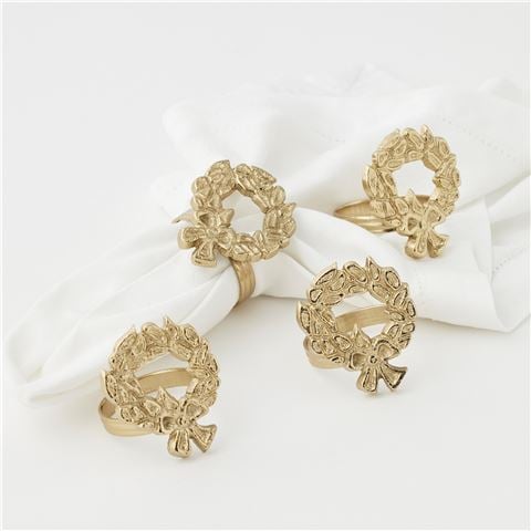 Christmas Holiday Garland Napkin Ring Set 4pce - Peter's of Kensington