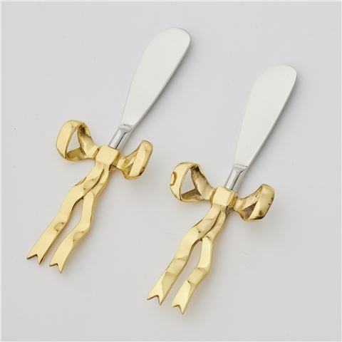 Christmas - Bowtiful Spreader Set Brass/Stainless Steel 2pce