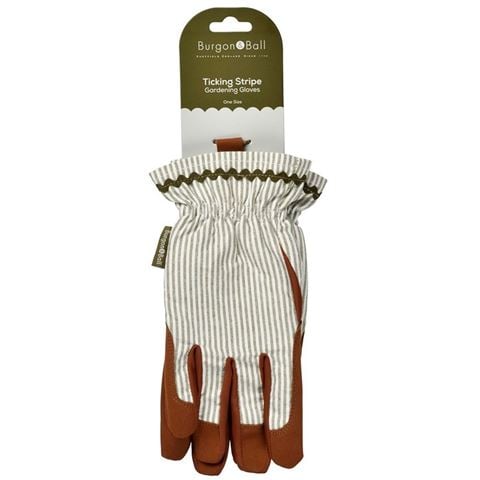 Burgon & Ball - Collector Gloves Olive Ticking Stripe