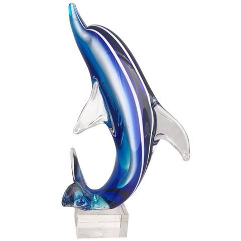 Zibo - Coloured Glass Bottlenose Dolphin 35cm