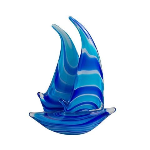 Zibo - Coloured Glass Blue Yacht 22.5cm