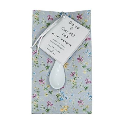 Thurlby Laura Ashley Poppy Meadow Oat & Goats Milk Bath w/Ceramic Spoon - Peter's of Kensington