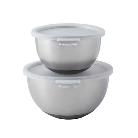 KitchenAid - Stainless Steel Mixing Bowl w/ Lid Set 2pce