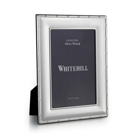Whitehill - Silver Plated Reed & Ribbon Photo Frame w/Wooden Back 10x15cm