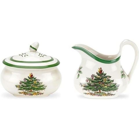 Spode - Christmas Tree Sugar Bowl & Creamer Set 2pce