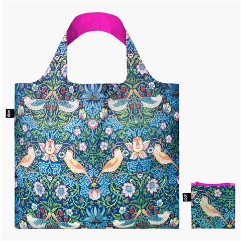LOQI - William Morris Strawberry Thief Neon Recycled Bag