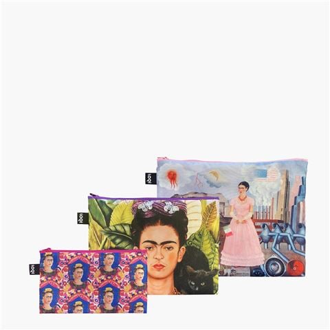 LOQI - Frida Kahlo  Zip Pocket Set 3pce