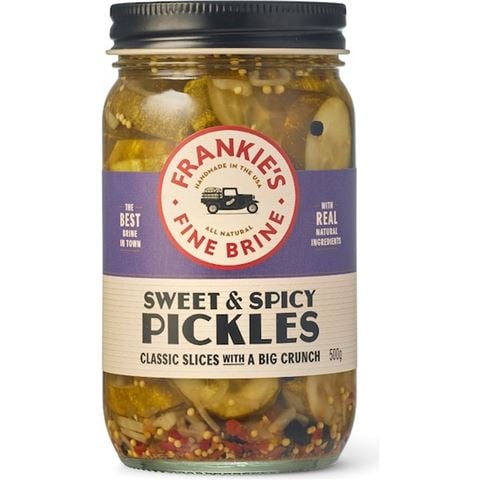 Frankie's Fine Brine Sweet and Spicy Pickles 500g - Peter's of Kensington
