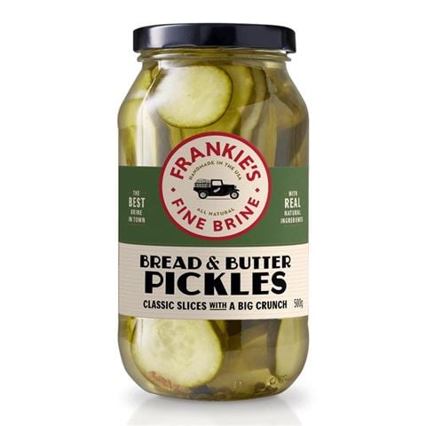 Frankie's Fine Brine Bread & Butter Pickles 500g - Peter's of Kensington