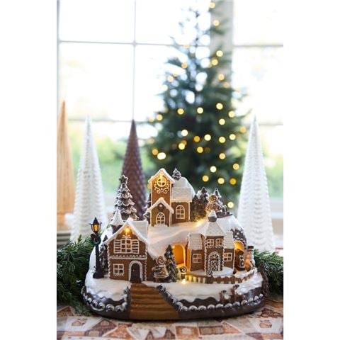 Christmas - Piped LED Musical Gingerbread Chalet