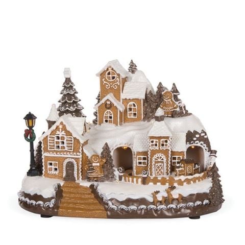 Christmas - Piped LED Musical Gingerbread Chalet