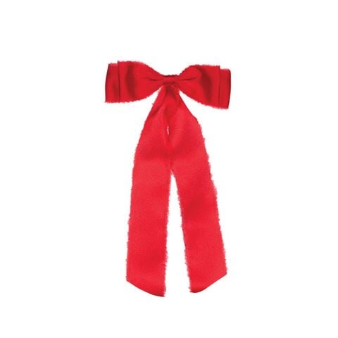 Christmas - Red Raw Satin Bows 6pce
