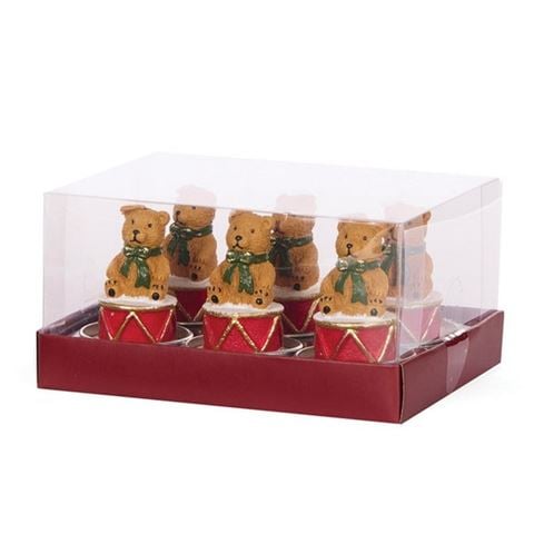 Christmas - Teddy Bear Tealight Set 6pce