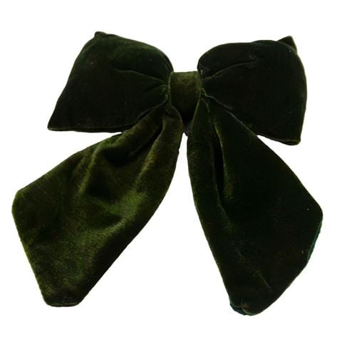 Christmas - Bow Tie Decoration Velvet Green 24x18cm