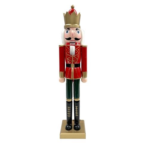 Christmas - Wooden Nutcracker Red/Green & Gold-Toned 60cm