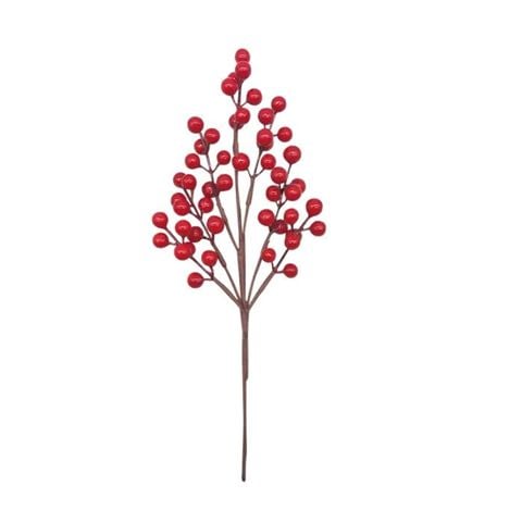 Christmas - Red Glossy Berry Pick 32cm