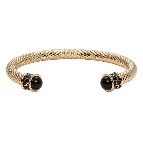 Halcyon Days Salamander Torque Black & 18k Gold-Plated Bangle - Peter's of Kensington