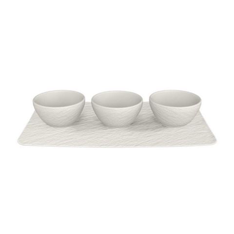 Villeroy & Boch - Manufacture Rock Dip Bowl Set White 4pce