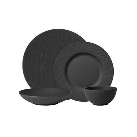 Villeroy & Boch - Manufacture Rock Dinner Set Black 8pce