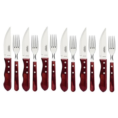 Tramontina - Churrasco Polywood Jumbo Cutlery Set Red 12pce