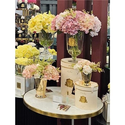 Cote Noire Grand Summer Posies Champagne Pink w/Gold Goblet & Crest - Peter's of Kensington