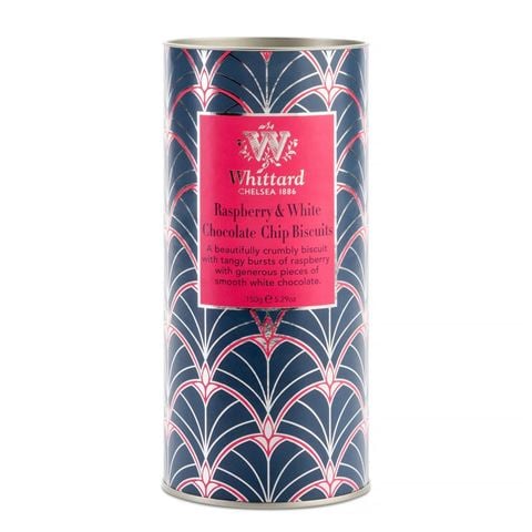 Whittard Of Chelsea - Raspberry & White Chocolate Biscuit Tube 150g