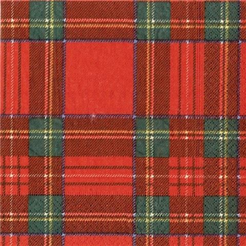 Caspari - Lunch Napkin Royal Plaid 33x33cm Set 20pce