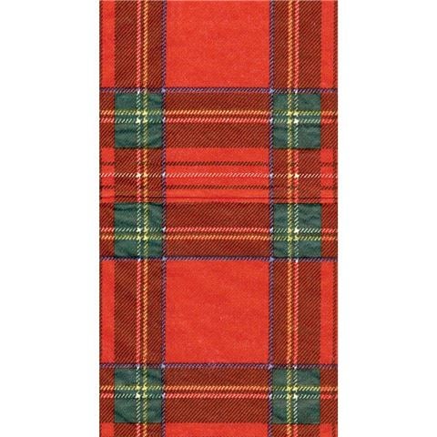 Caspari Guest Towel Royal Plaid 33x40cm Set 15pce - Peter's of Kensington