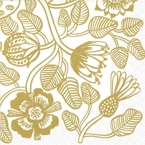 Marimekko - Tiara Gold Lunch Napkins 20pce