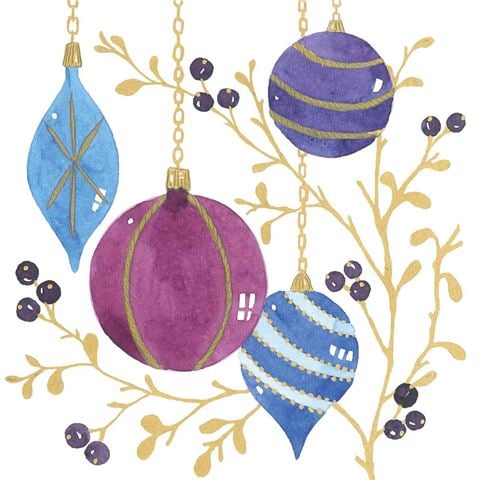 Paper Products - Ornaments Lunch Napkin Purple 33x33cm 20pce