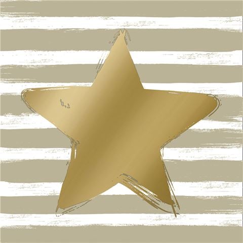 Paper Products - Star & Stripes Lunch Napkin Taupe 33x33cm 20pce