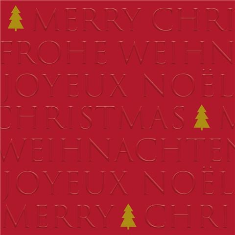Paper Products - Christmas Letters Tree Lunch Napkin Red 33x33cm 20pce