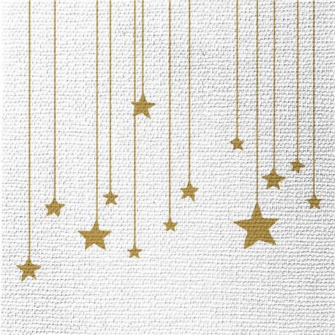 Paper Products - Stars On Canvas Lunch Napkin White 33x33cm 15pce