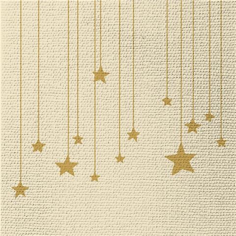 Paper Products - Stars On Canvas Lunch Napkin Off White 33x33cm 15pce