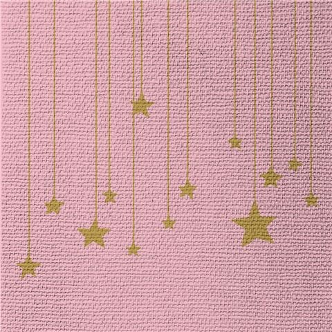 Paper Products - Stars On Canvas Lunch Napkin Rose 33x33cm 15pce