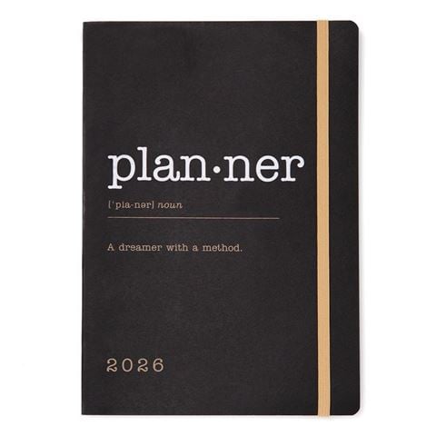 Letts - Eco Writers Words A5 Week To View Diary 2026 Black