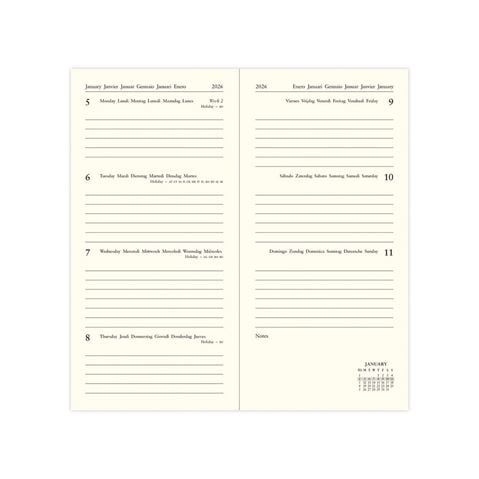 Letts - Baroque Slim Week To View Diary 2026 Black
