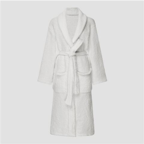 Brogo - Plush Chenille Bathrobe White Large/Extra Large