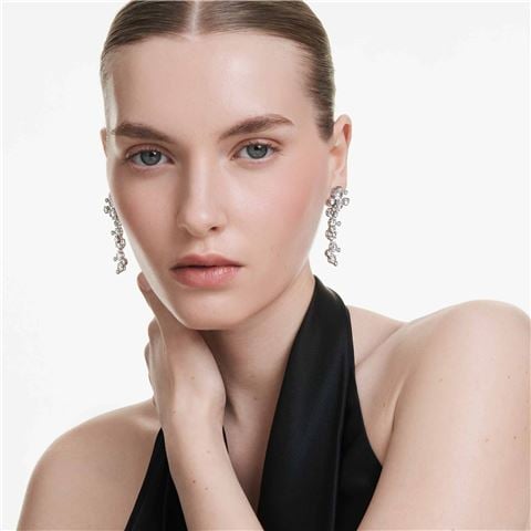 Swarovski Jewellery Constella Drop Earrings Crystal w/Rhodium Plate Mixed Cuts - Peter's of Kensington