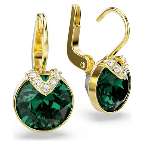 Swarovski Jewellery - Bella V Drop Earrings Emerald Crystal w/Gold-Tone Plate