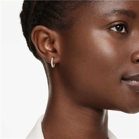 Swarovski Jewellery - Matrix Vittore Mini Hoop Earrings w/Zirconia & Gold-Tone Plate