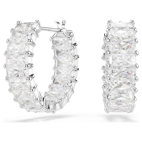 Swarovski Jewellery - Matrix Earrings w/Baguette Cut Zirconia Rhodium-Plate