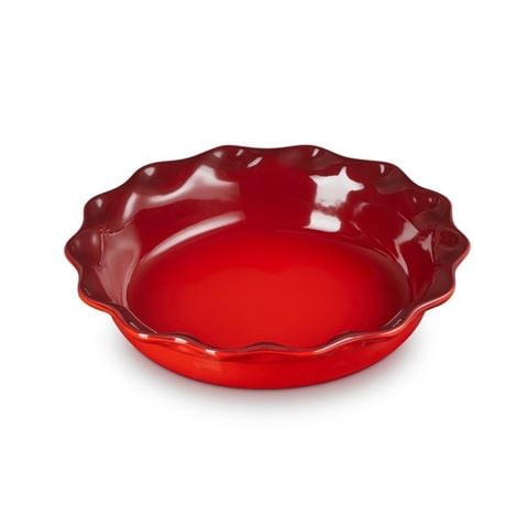 Le Creuset Heritage Fluted Pie Dish Cerise 23cm - Peter's of Kensington